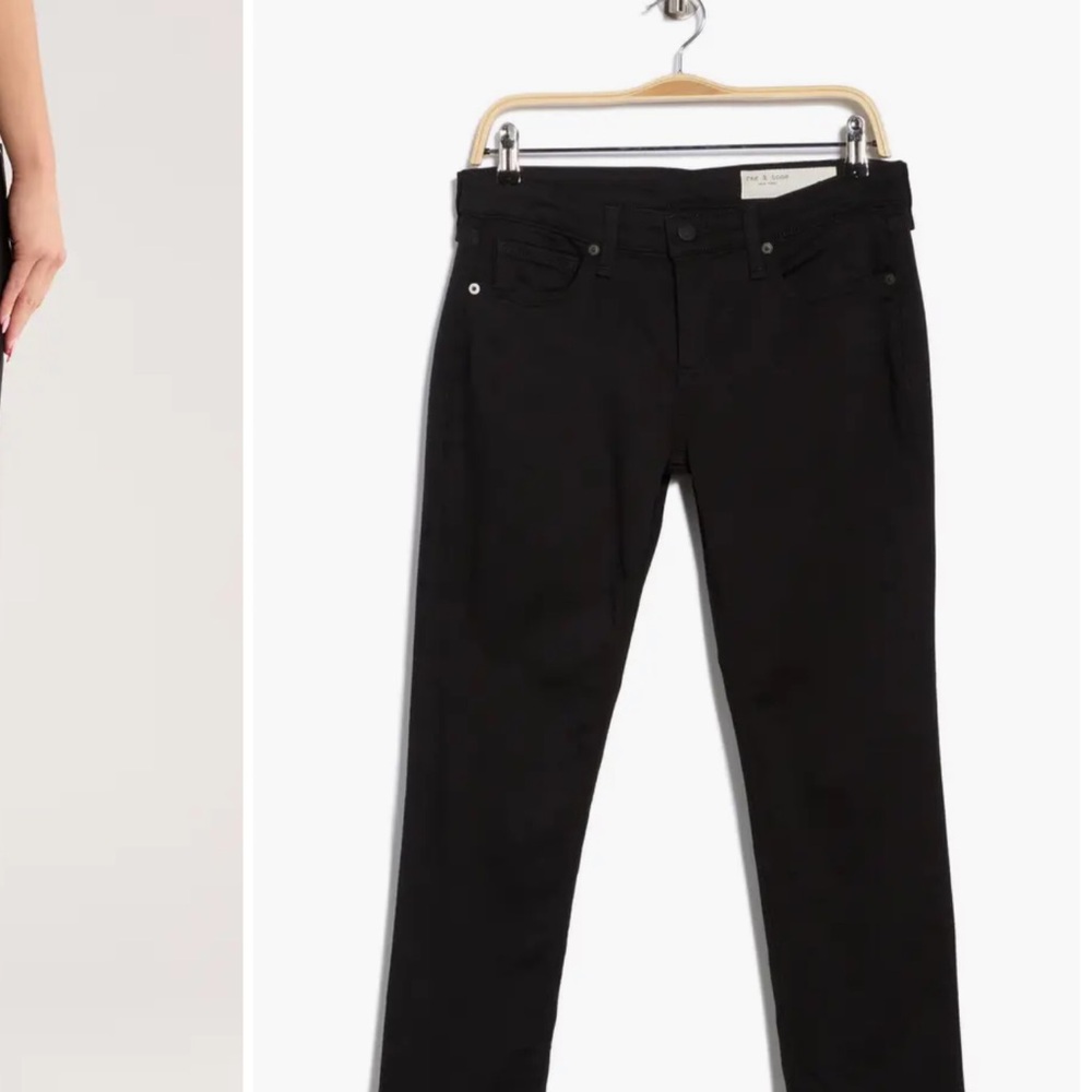 Rag and Bone Dylan Low Rise Boyfriend Jeans Black NWT - Picture 3 of 3
